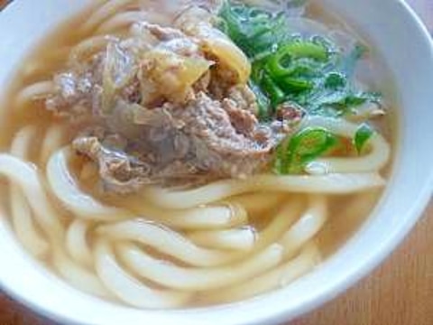 牛丼の具をアレンジ♪簡単・肉うどん